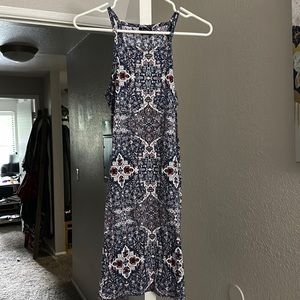 Red white and blue patterned dress